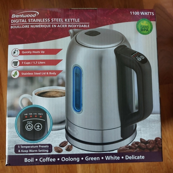 Brentwood KT-1796DS Electric Kettle, standard, Black - Picture 1 of 6